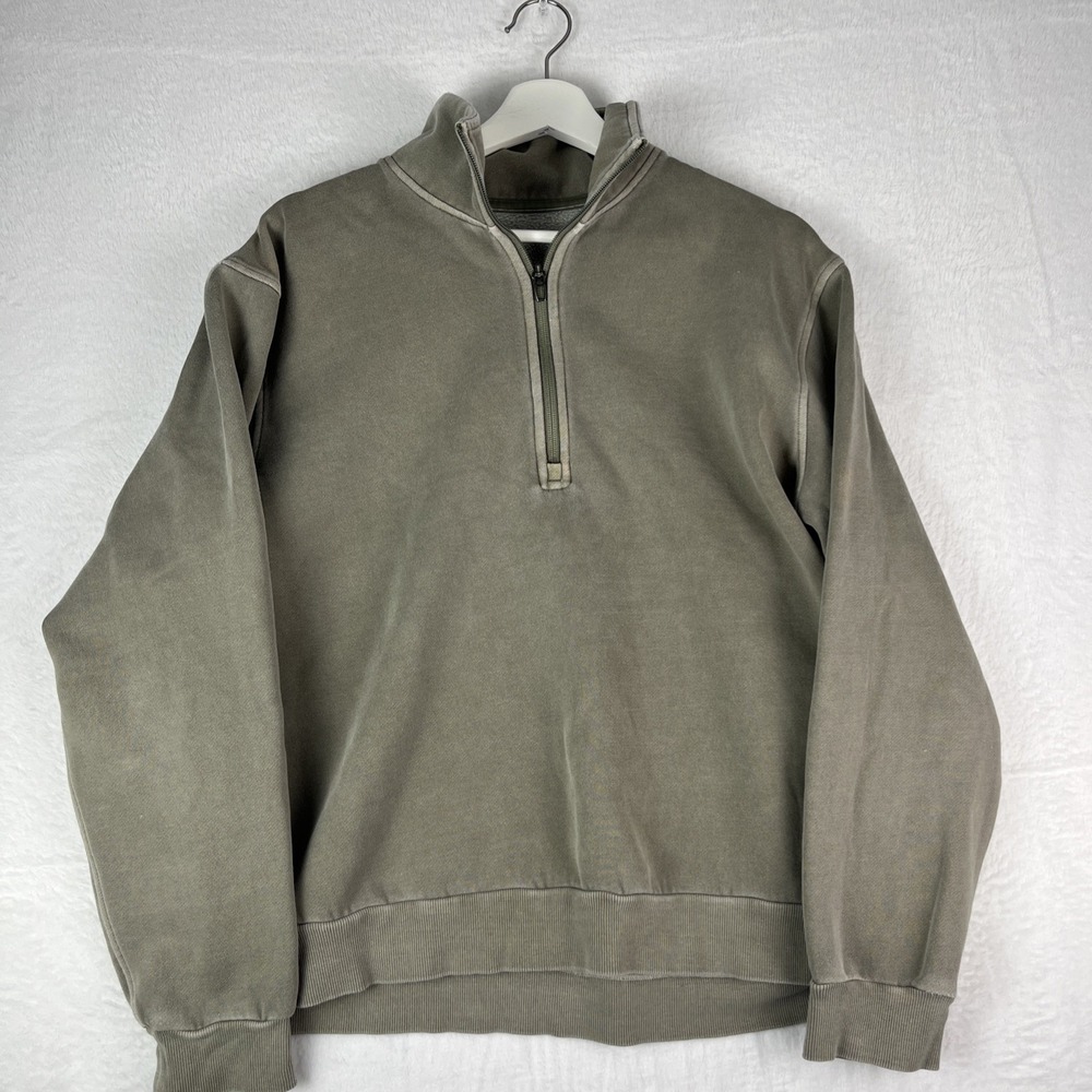 Men's Olive Green Half Zip Lululemon Quarter Zip Jacket Activewear Fits Like M